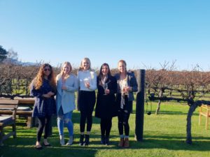 Friends enjoy drinking Sauvignon Blanc in a famous vineyard