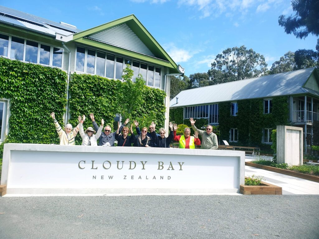 Cloudy Bay winery entrance sign Marlborough wineries tour